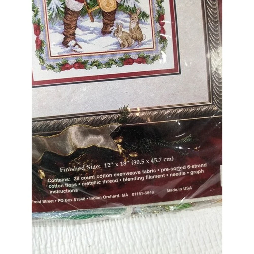 NEW Janlynn Glittery Snow Santa Claus Christmas Cross Stitch Kit picture 125-196